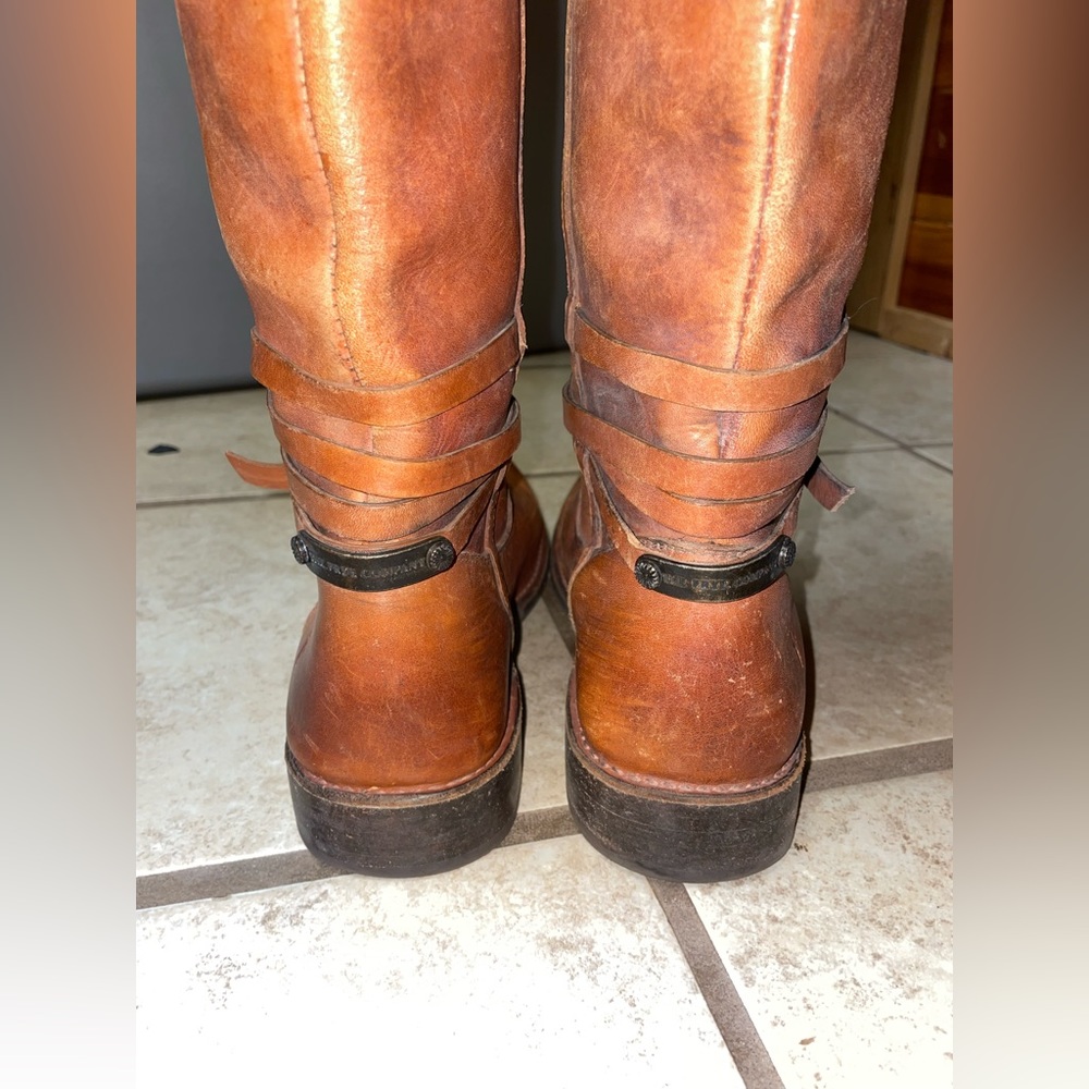 Frye Riding Boot cognac belted boot - Picture 6 of 9